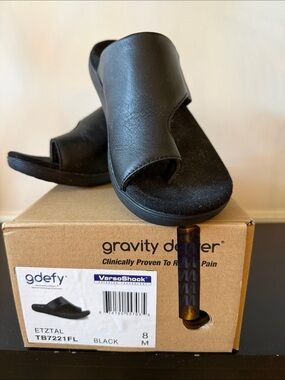 Gravity Defyer (G-Defy) Black ETZTAL Sandals NIB 8